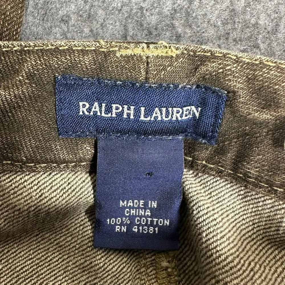 VTG Ralph Lauren Girls Brown Wash Jeans Size 14 Straight Leg‎ Denim Pants